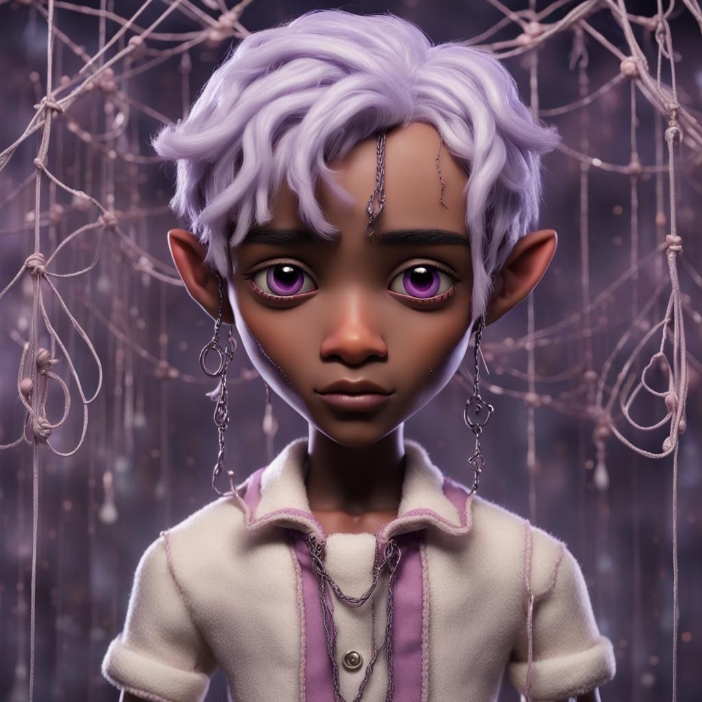 Sad Elf Marionette in Detailed Fantasy Art