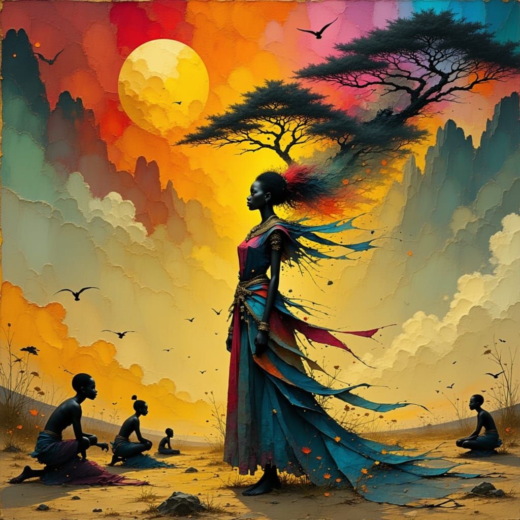 Zulu Queen with Manifesting Thoughts in Bold Style