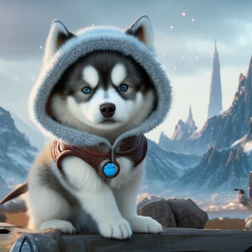 Adorable Little Husky Puppy