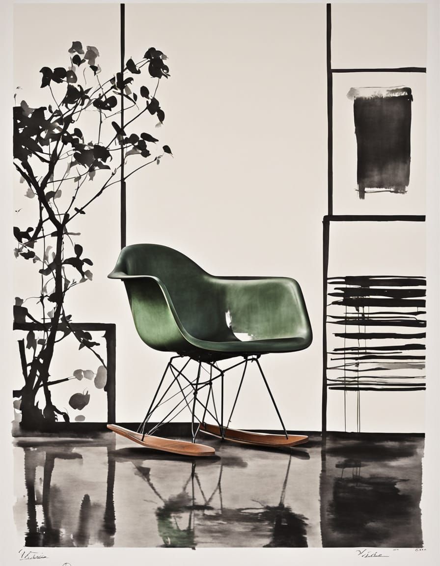 Minimalist Ink Drawing of a Modern Chair