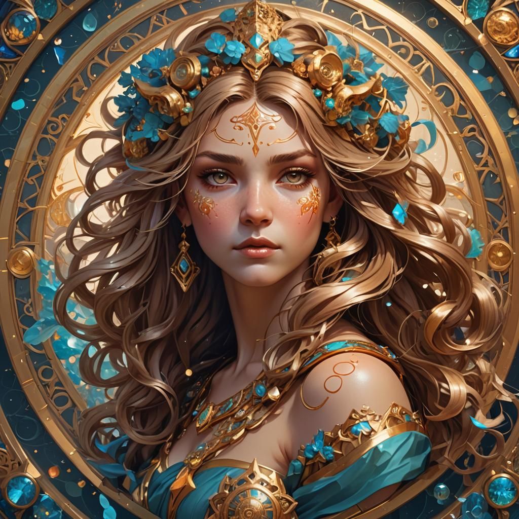 Leo Zodiac Sign Portrait in Hyperdetailed Style
