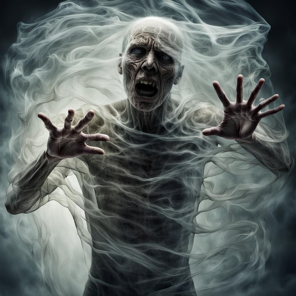 Surreal Horror: Spirit Trapped in Transparent Skin