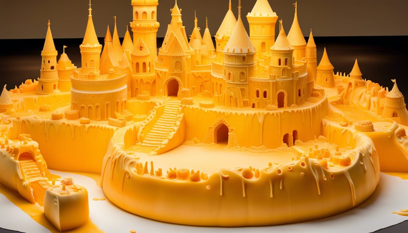 Cheese Castle on Cheese Island in Molten Cheese Lake