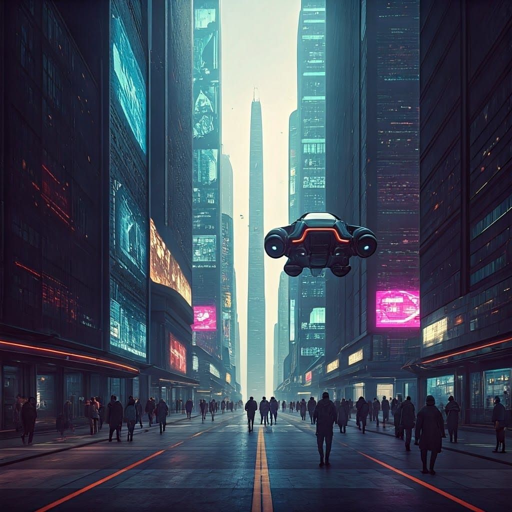 High-Tech Metropolis in Cyberpunk Style, 8k Resolution Conce...
