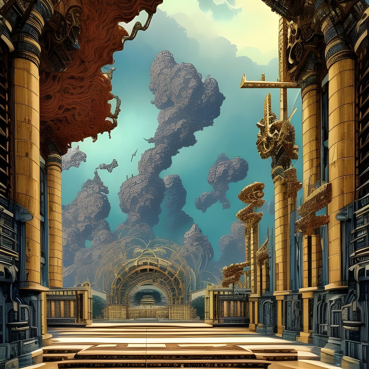 Heavenly Gate Photoillustration in Sci-Fi Style