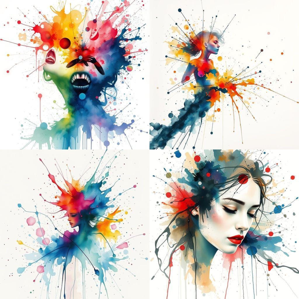 Watercolor Fusion: Chaos and Beauty in Harmony