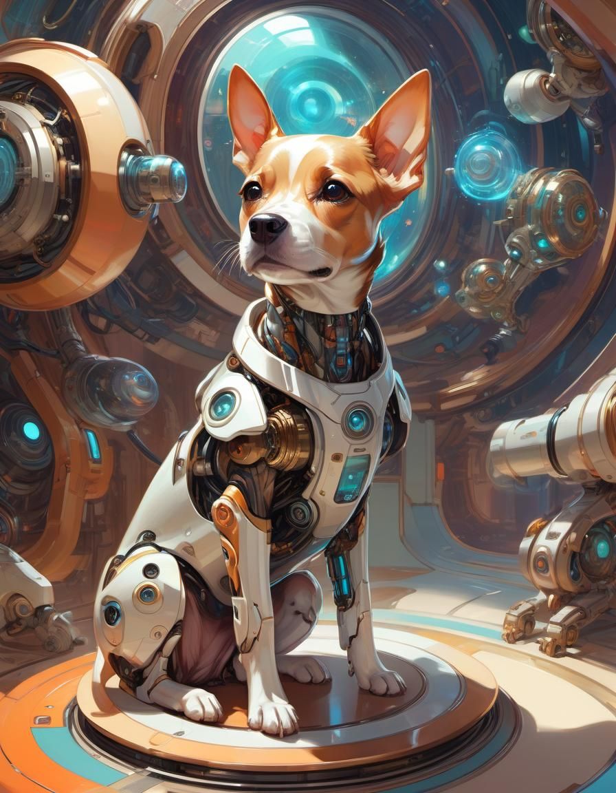 Adorable Robotic Dog Companion in Laboratory