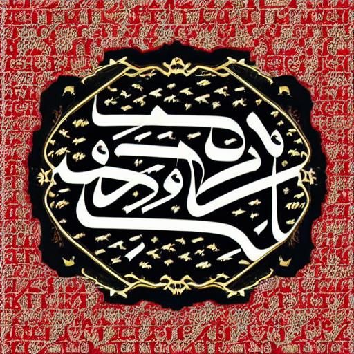 Elegant Arabic Calligraphy with Red Shadow