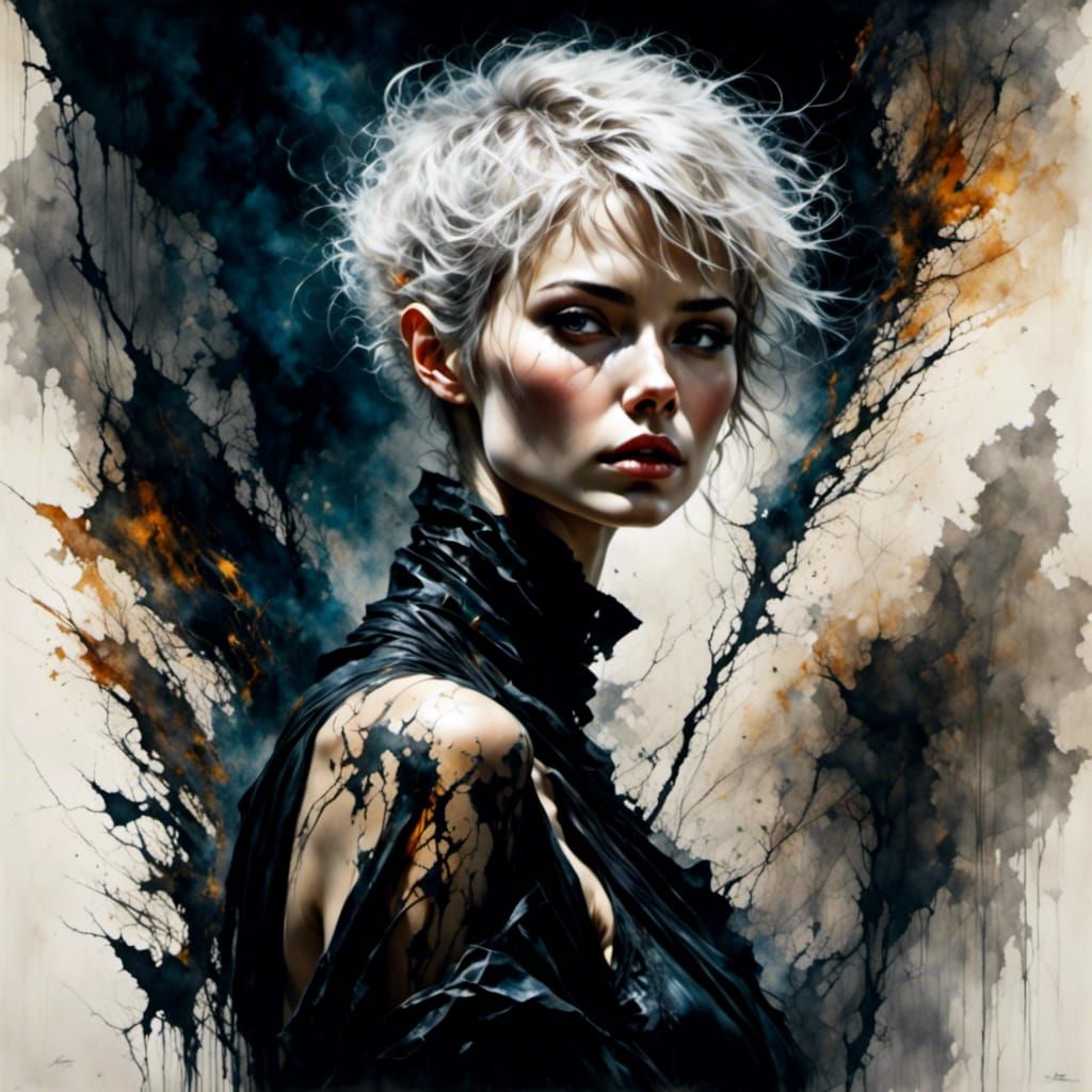 Gorgeous Woman in Intricate Robe, Fantasy Art Style