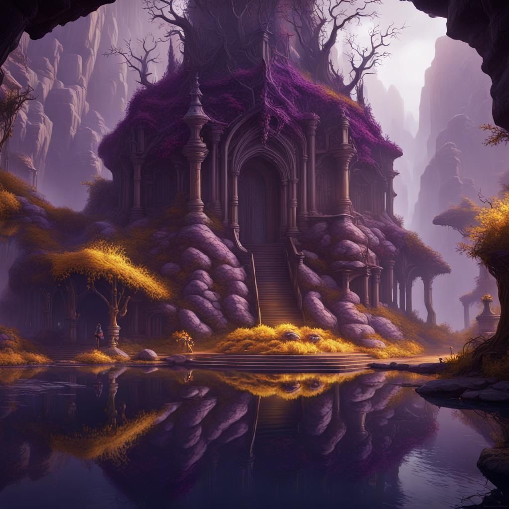 Jötunn in Dark Fantasy Landscape, Hyperdetailed Art