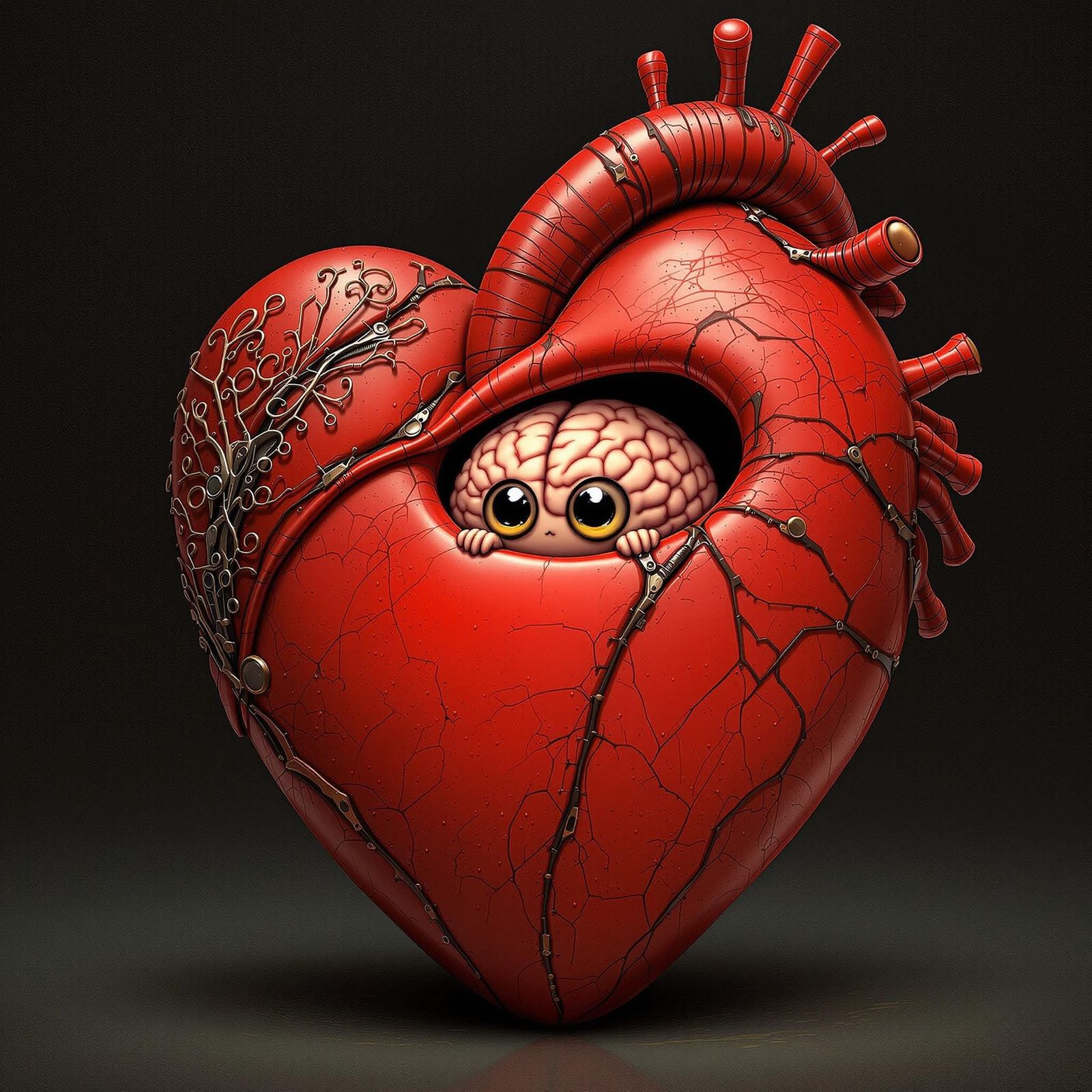 Ethereal Heart in Cyberpunk Dreamscape