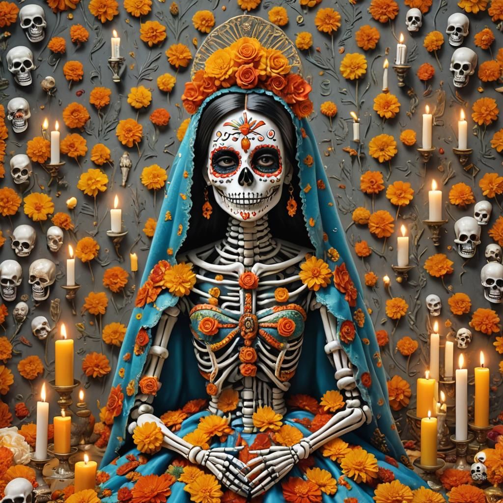 Virgen de Guadalupe Sugar Skull Shrine