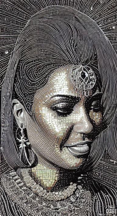 Woman in Yoga Pose: Prismatic Vectorbloom Mosaic