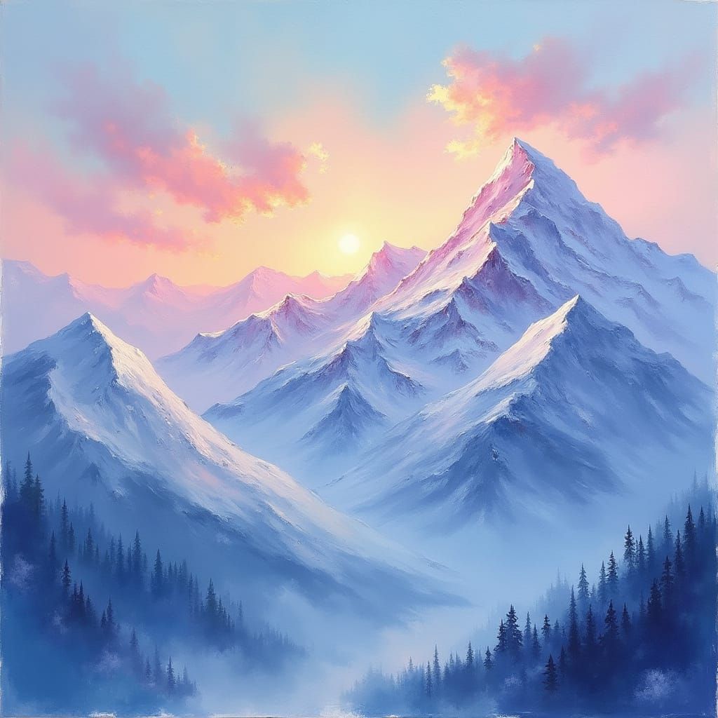 Impressionist Dawn Over Swiss Alps