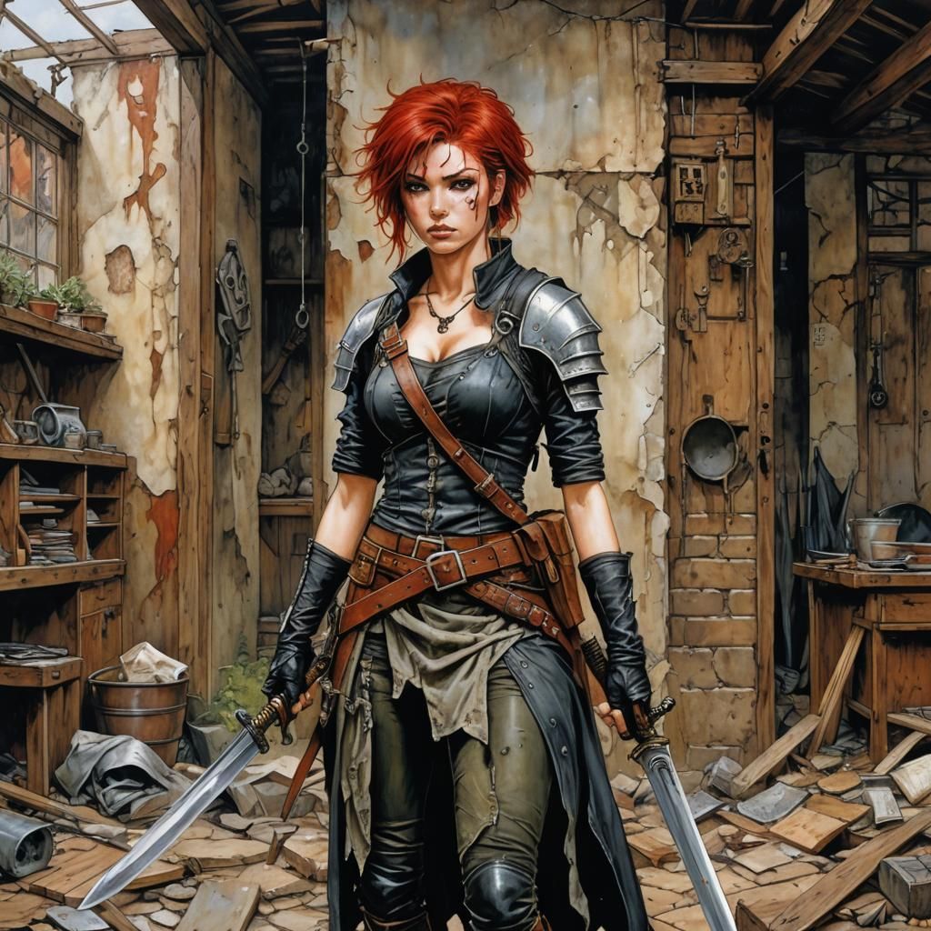 Post-Apocalyptic Warriors in Comic Book Art Style