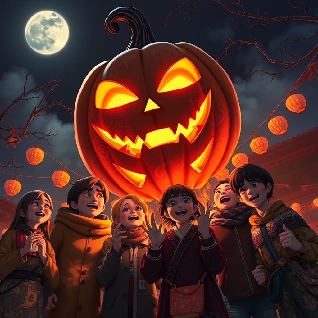 Creepy Jack-o-Lantern Haunts Friends at Harvest Festival