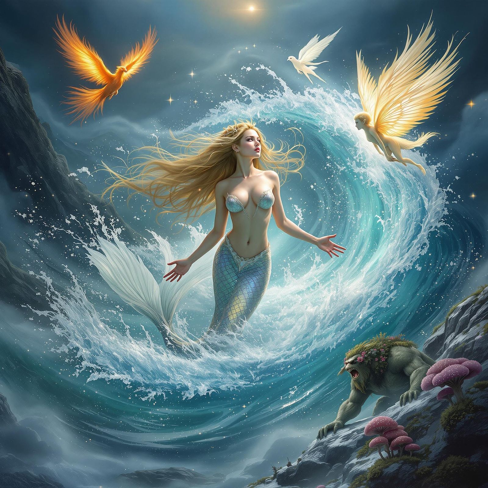 The Four Elements: Fire, Water, Earth, Air! π¨πͺ¨ππ₯ Represented by Four different mythological creatures, each correspo...