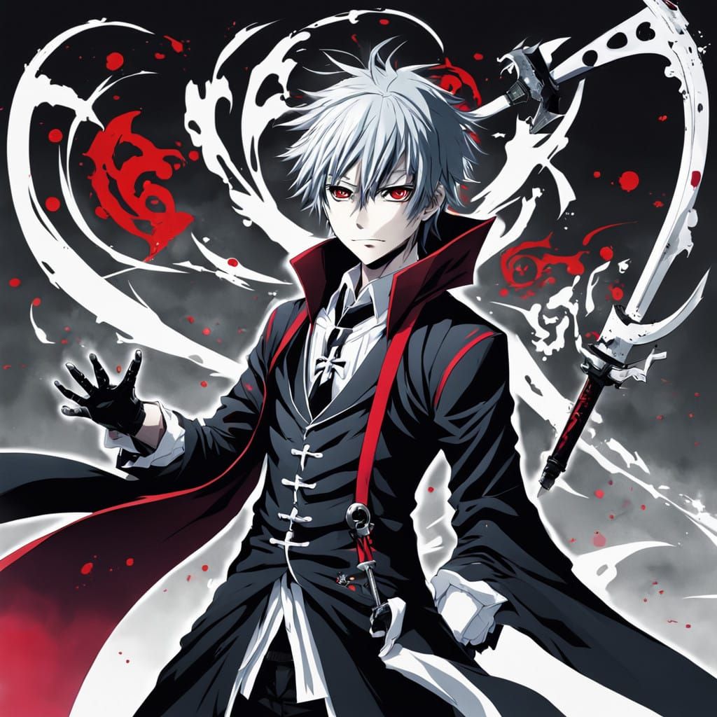 Ethereal Shinigami in Traditional Anime Style