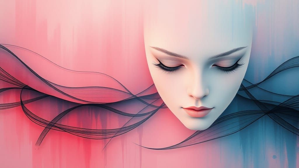 Abstract Pastel Dreamscape in Dadaist Style