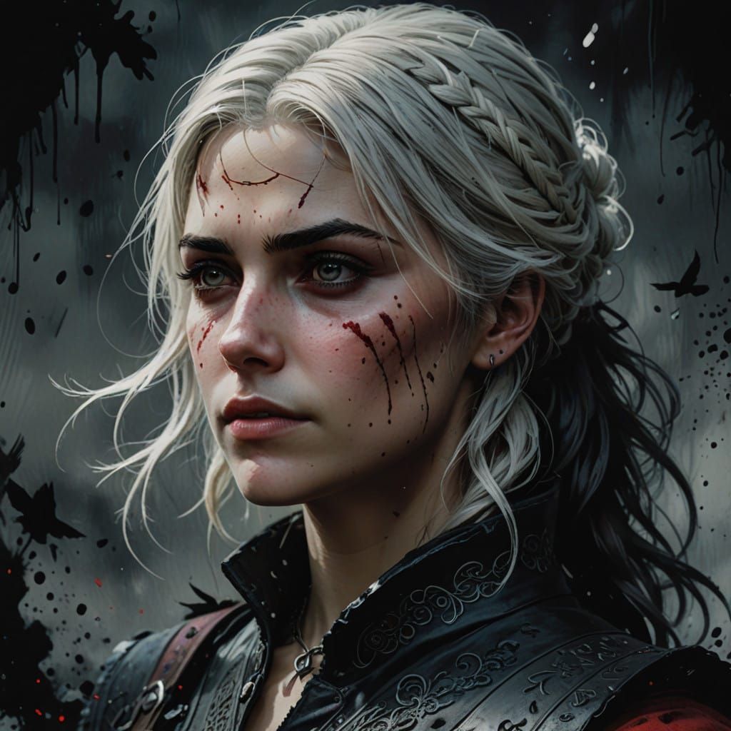 Photorealistic Portrait of Ciri in Dark Fantasy Style