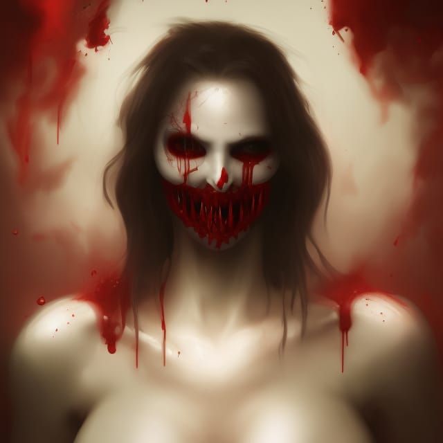 Vampire in Scarlet Toga with Skull Mask