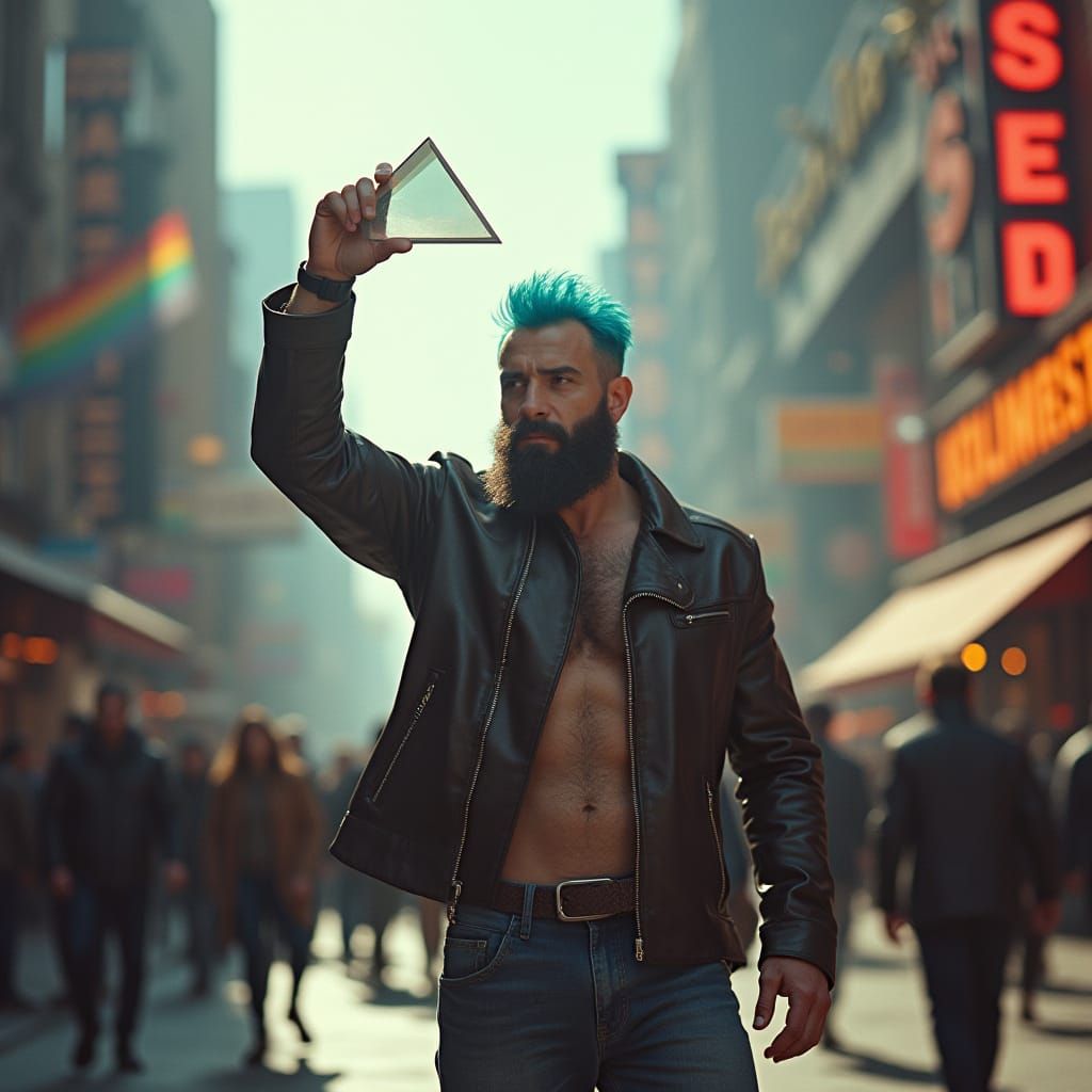 Dieselpunk Prism Refraction in City Square