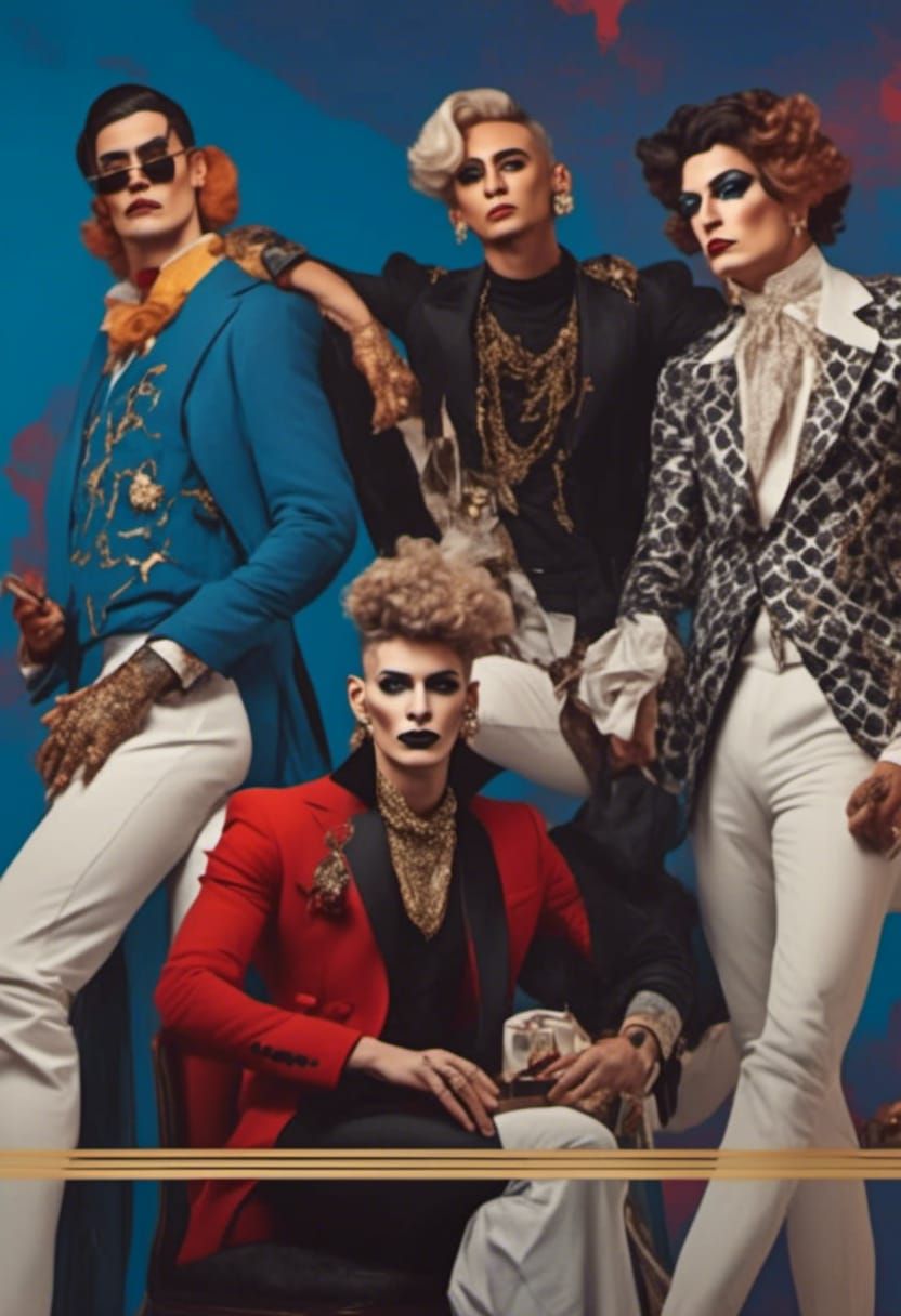 Poster for a drag king performance at a night club in the style of <lora:Drag Posters:1.0>