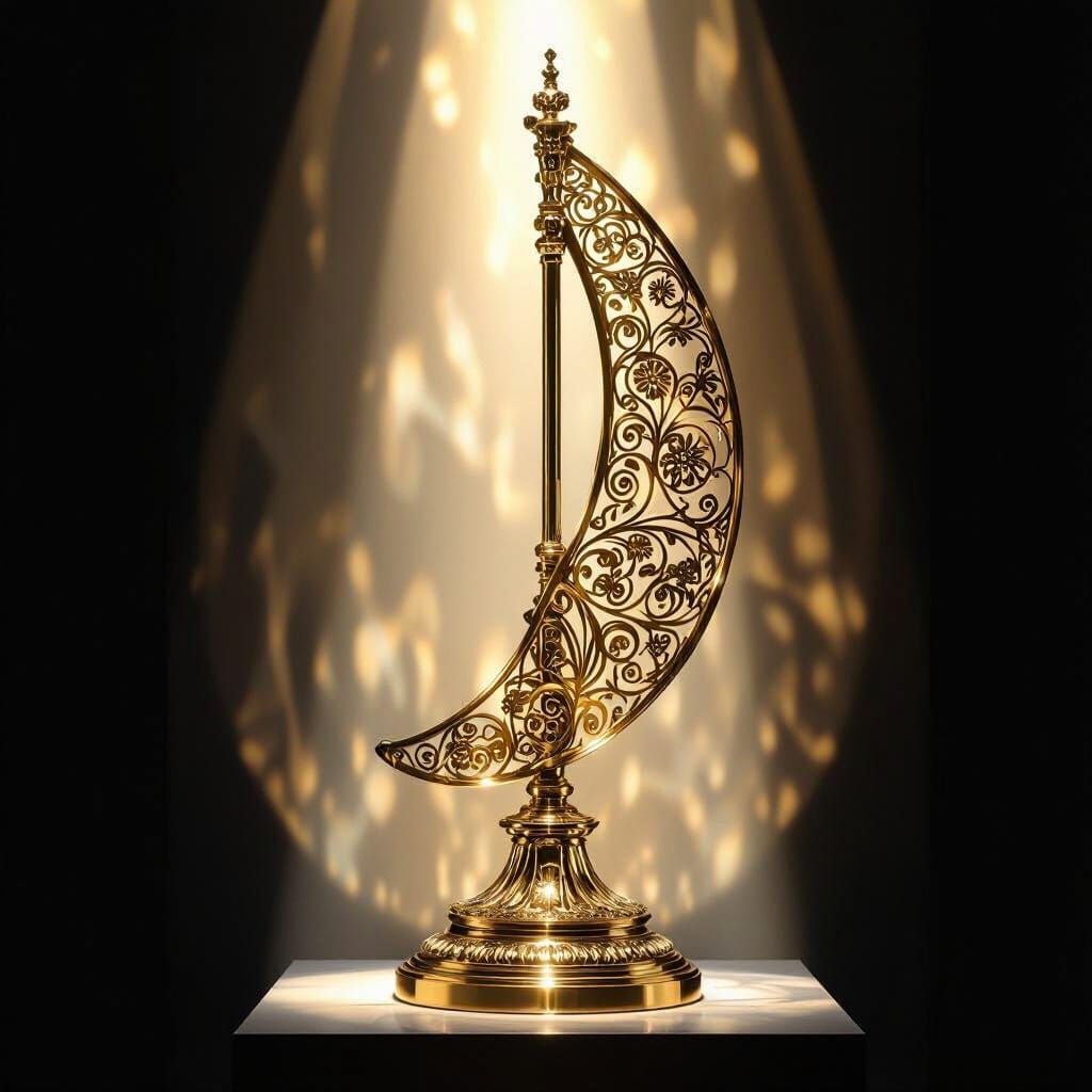 Golden Jibaro Sculpture in Art Nouveau Style