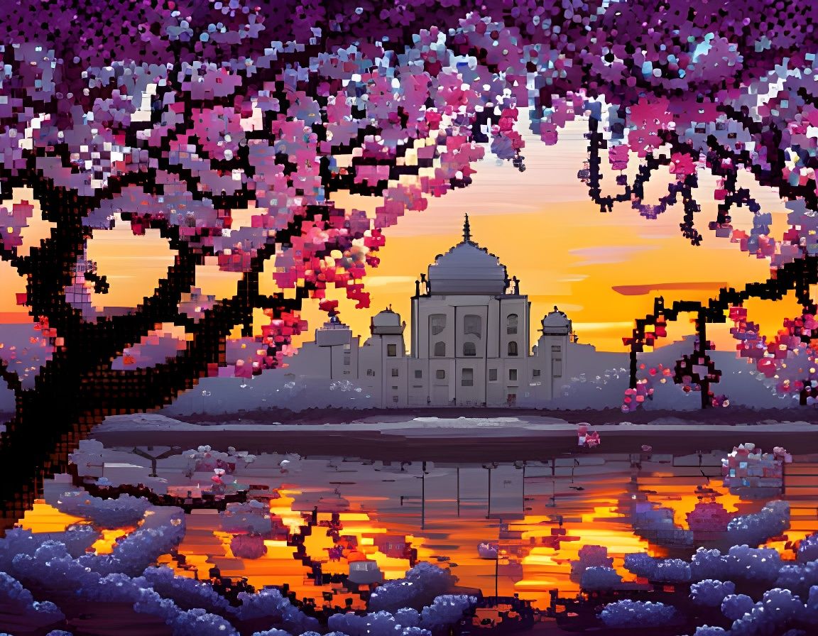 Taj mahal sunset