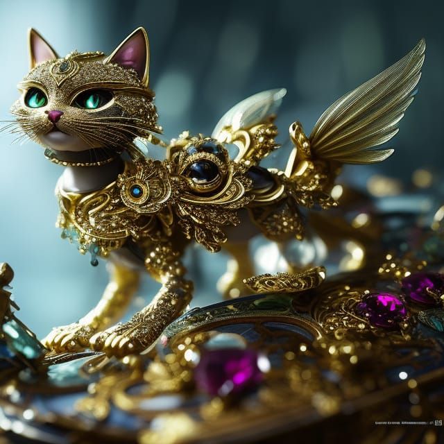 Alien Cat Humanoid's Dress-Up Photoshoot