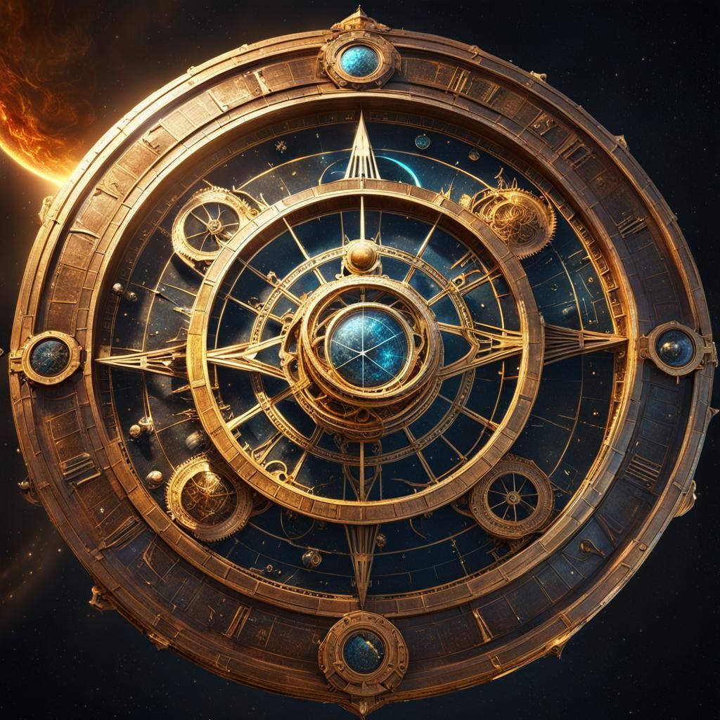 Detailed Astrolabe with Dramatic Lighting in Unreal Engine