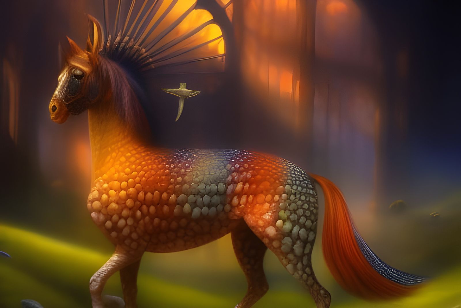 Thriving Submarine Chivalric City in Pink Pastel Hues