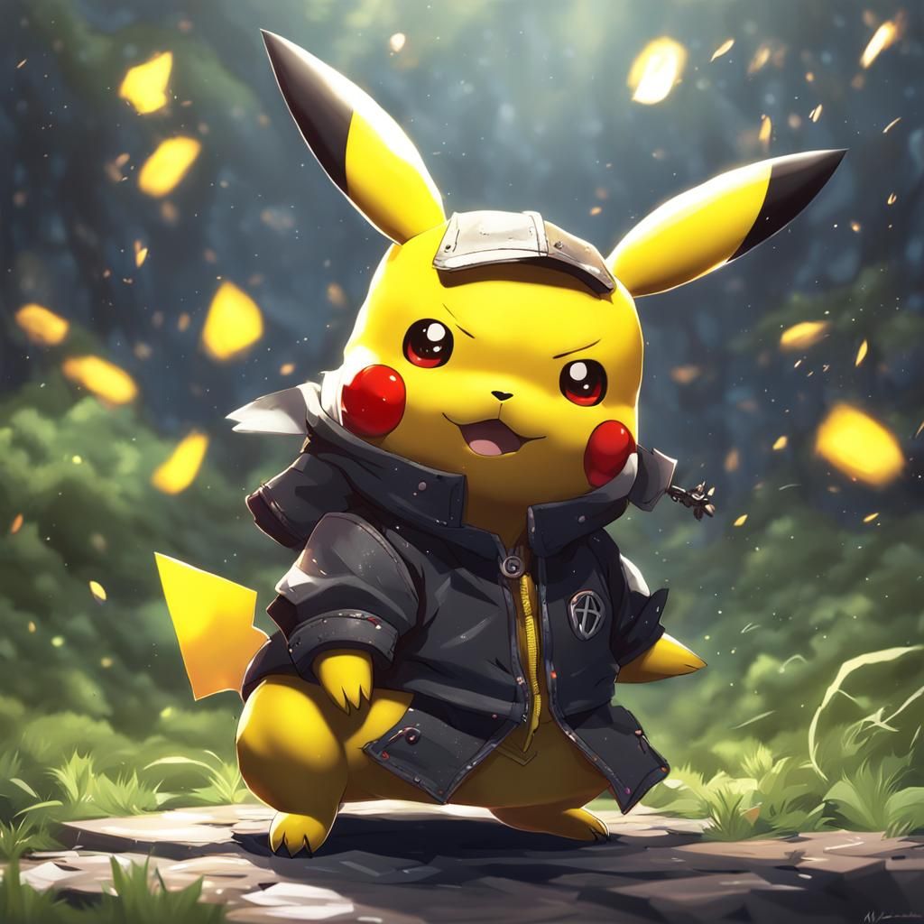 Evil Yet Cute Pikachu in 3D Anime Art
