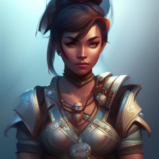 Fantasy Monkey Warrior Portrait in RPG Style