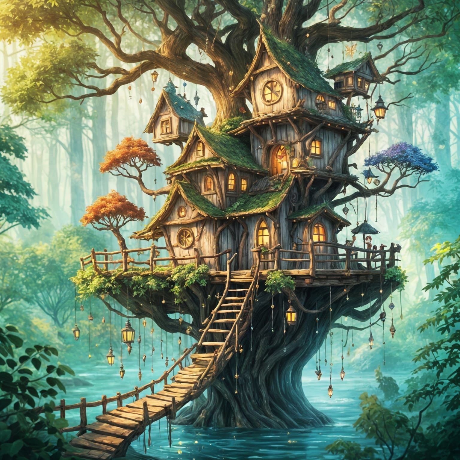 Enchanted Forest Treehouse in Whimsical Style