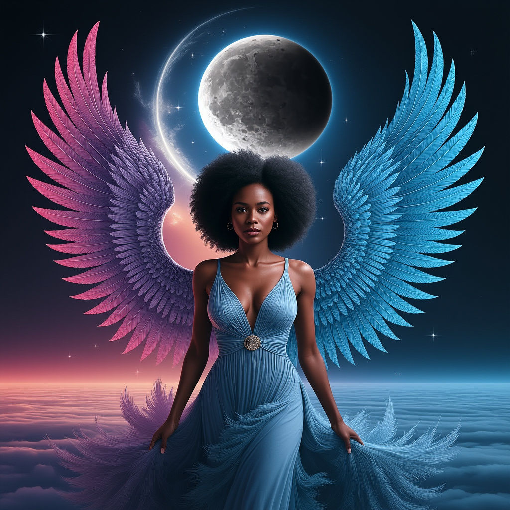 African Goddess in Cosmic Harmony