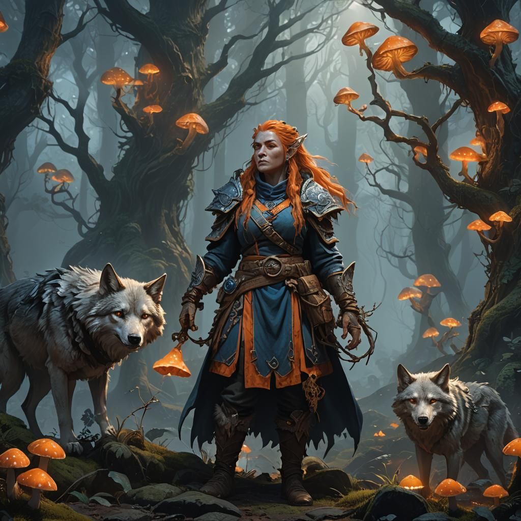 Dwarf Alchemist Photobombed in Mystical Forest