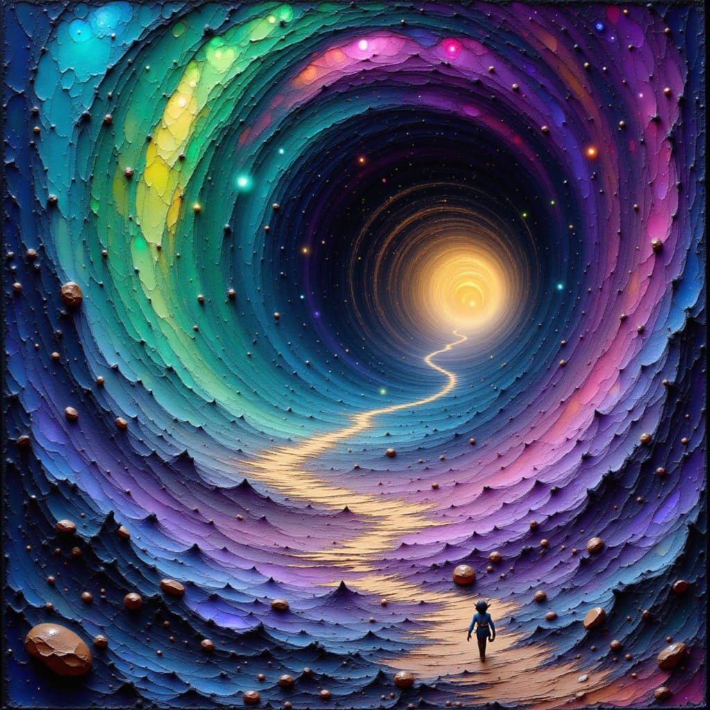 Swirling Vortex Tunnel in Abstract Expressionist Style