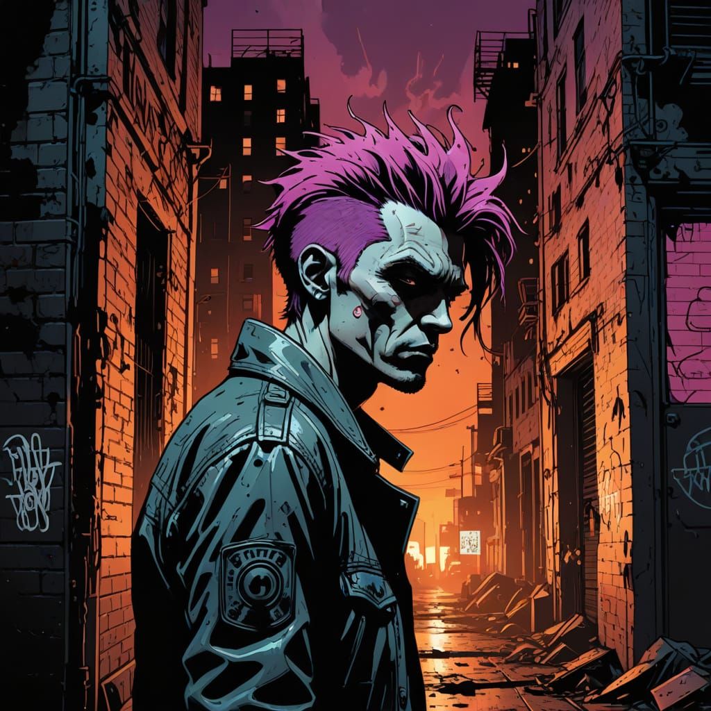 Punk Rocker and Shimmering Portal: Neo-Noir Comic