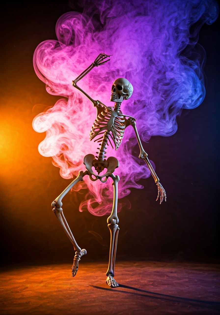 Photorealistic Skeleton Dancer with Filigree Bones
