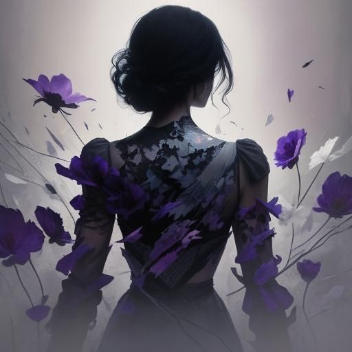 Dark Fantasy Figure in Shadows: Oil Painting