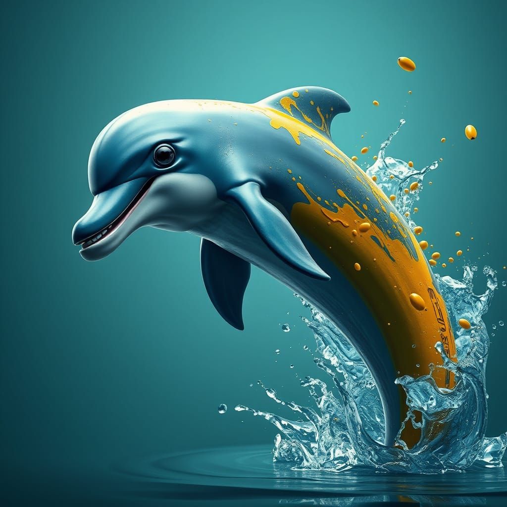 Surreal Aquatic Fantasy Creature in Vibrant Colors