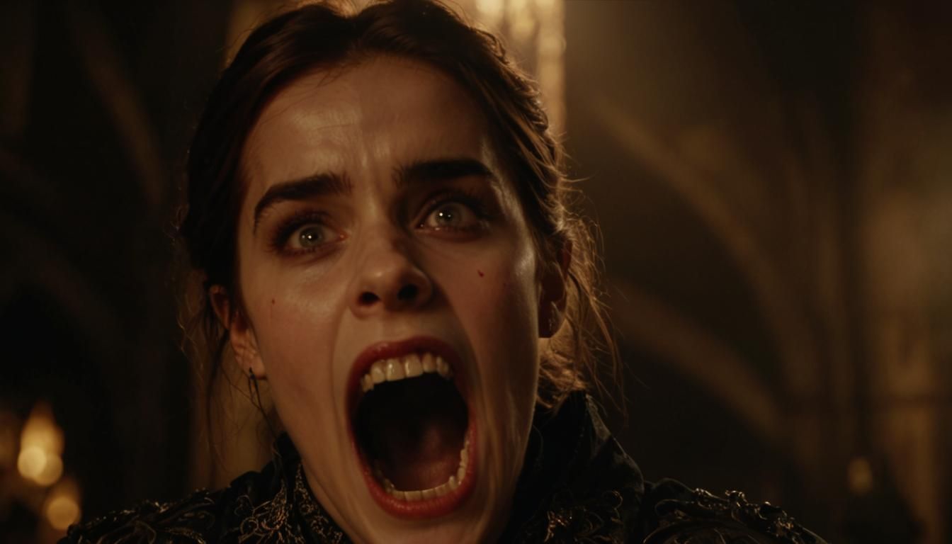 Emma Watson as Vampire in Gothic Portrait