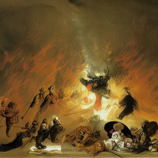 King's Descent: Fire and Memory in Dark Art