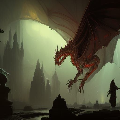 Eldritch Dragon in Dark Fantasy Style