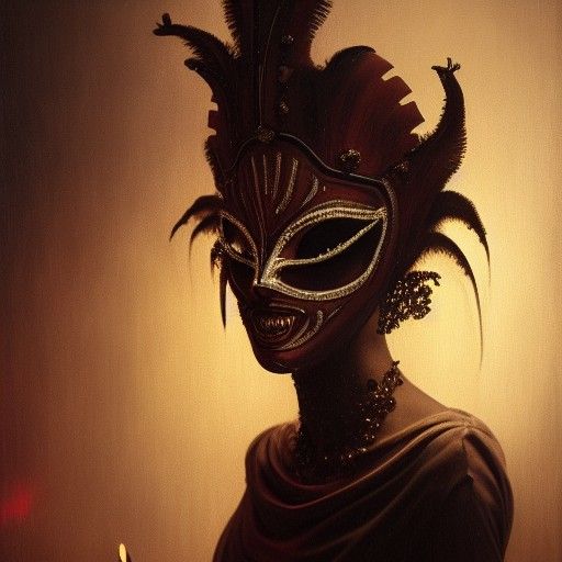 Sinister Venetian Masquerade Mask in Baroque Style
