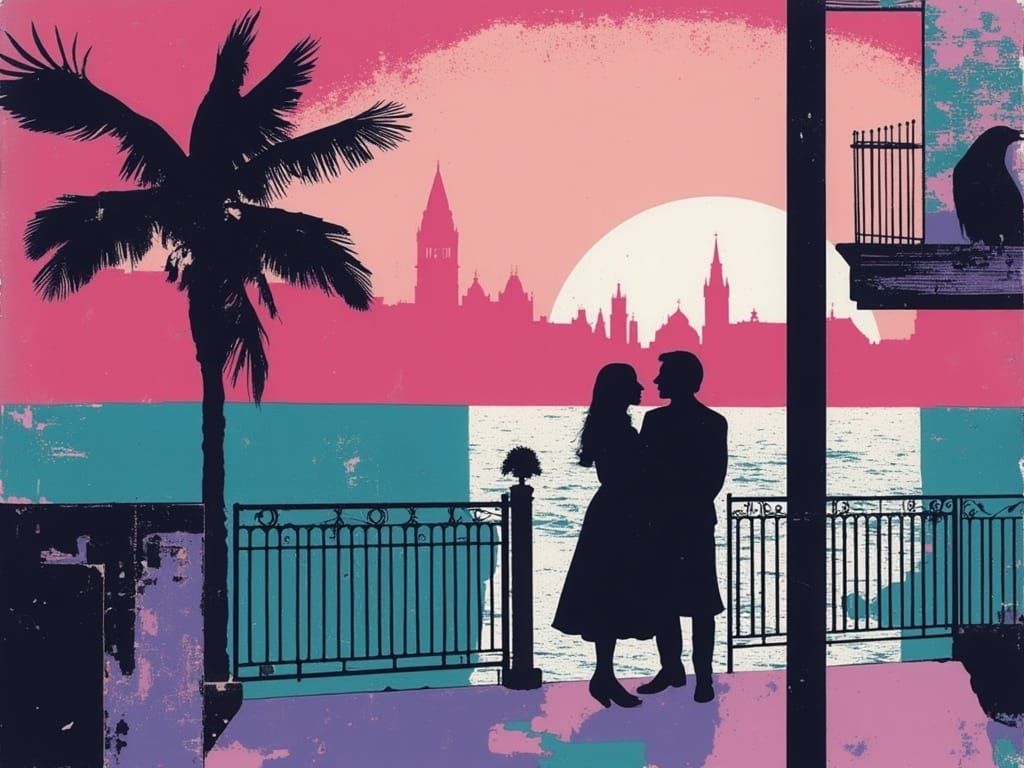 Ethereal New Orleans Nightscape in Pastel Hues