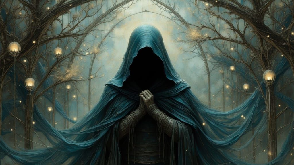 Mysterious Figure Portrait in Triadic Lighting