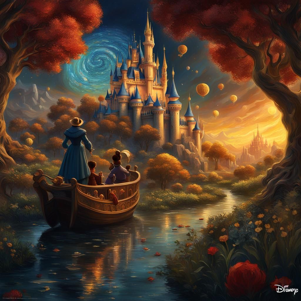 Belle and Beast in Van Gogh Style