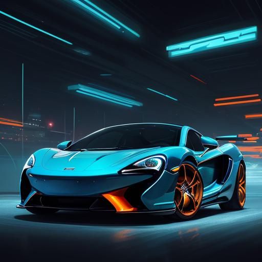 McLaren in Futuristic City, Digital Art